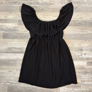 Torrid Black Off Shoulder Ruffle Skater Mini Dress Size 3X D20